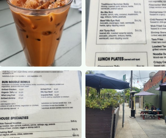 타이 아이스티, 메뉴, 야외 테이블 이미지