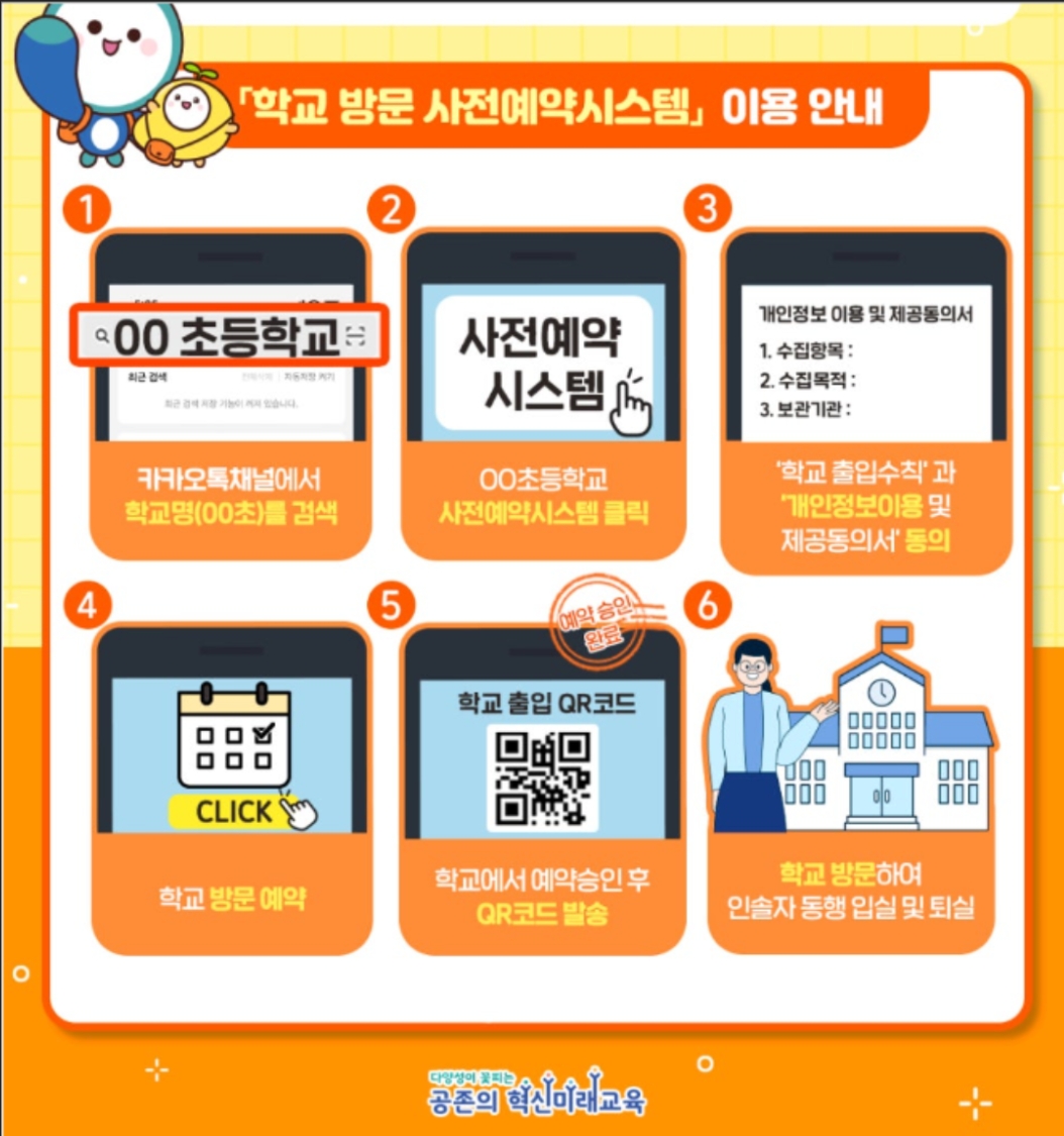 학교방문사전예약시스템 카카오톡 채널 이용방법