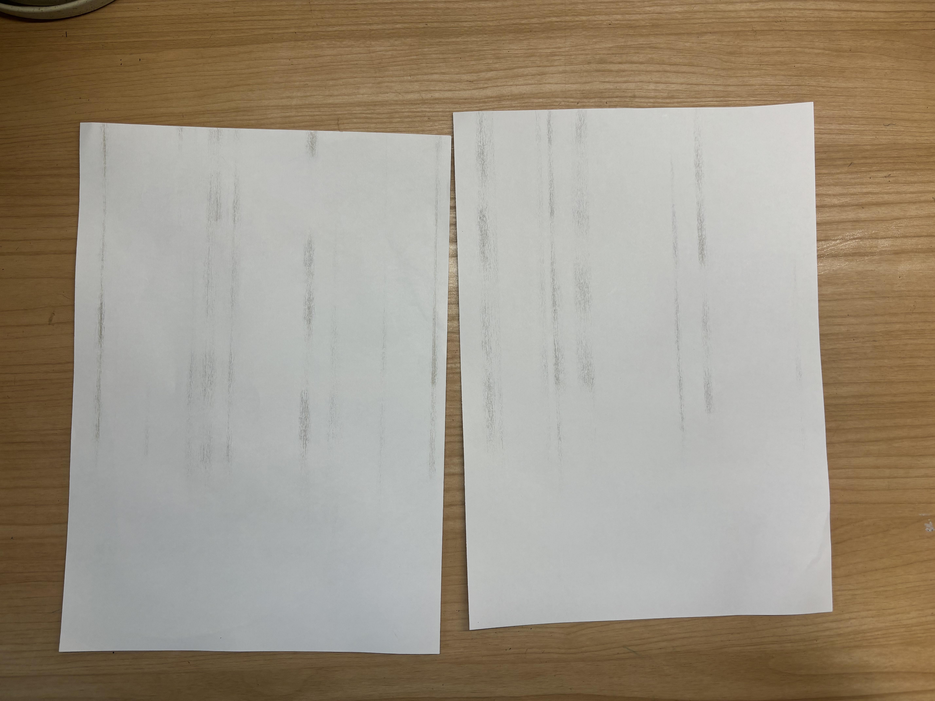 지저분하게 인쇄된 출력물