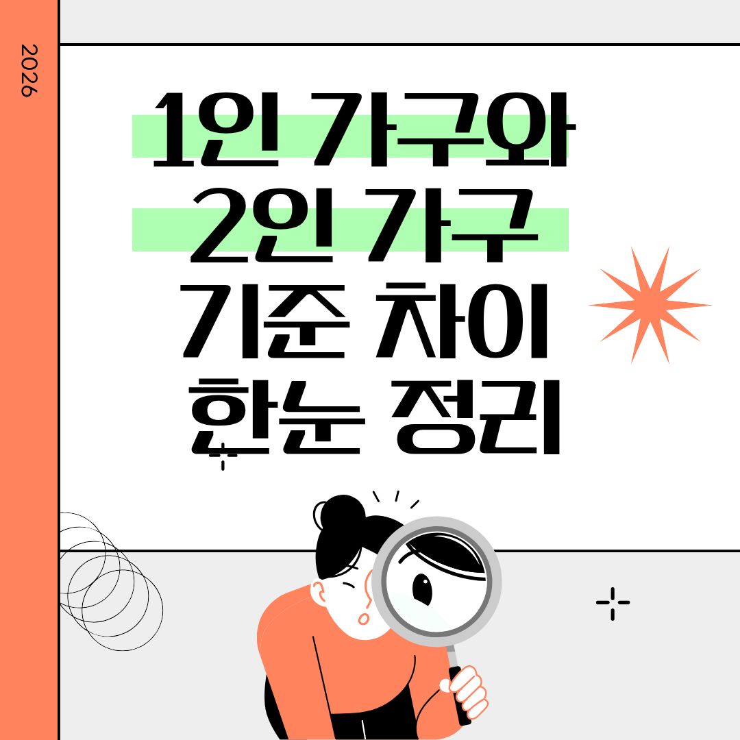 1인 가구와 2인 가구 기준 차이 한눈 정리