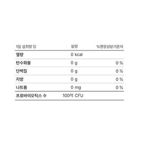 덴마크유산균 1일 섭취량 당 함량 사진