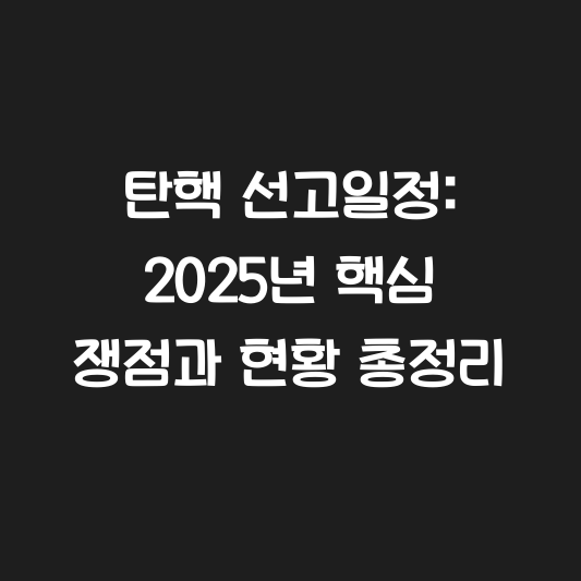 탄핵 선고일정: 2025년 핵심 쟁점과 현황 총정리 대표 이미지