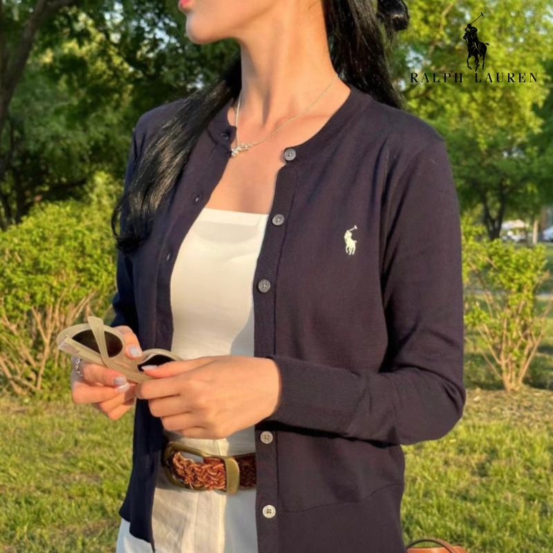 폴로 랄프 로렌 가디건 심플 여성 피마 데일리 코튼 모던 슬림 Ralph Lauren
