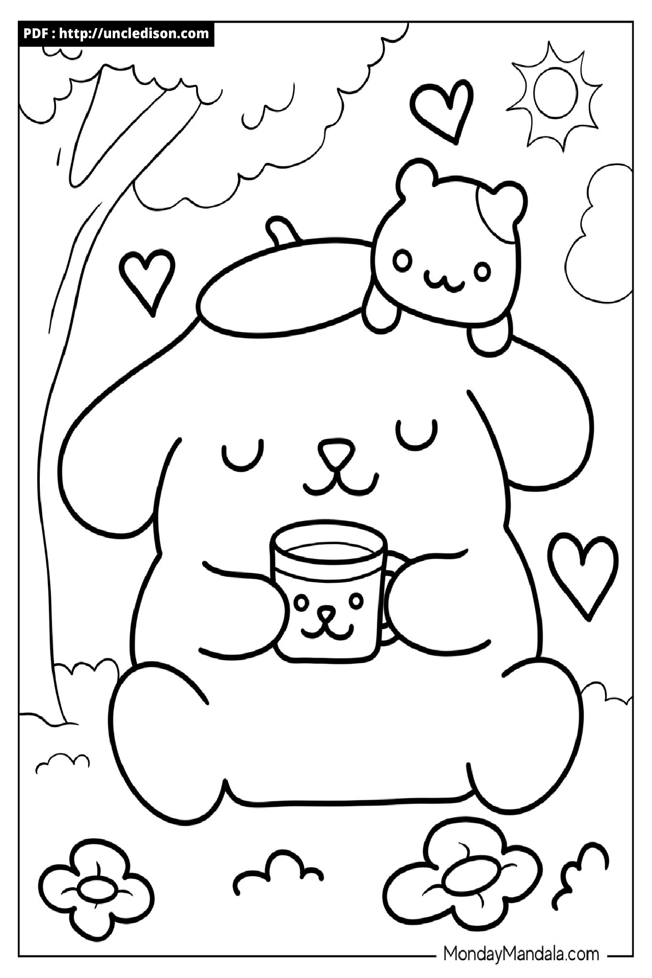 산리오 색칠공부 도안모음 시나모롤 폼폼푸린 마이멜로디 쿠로미