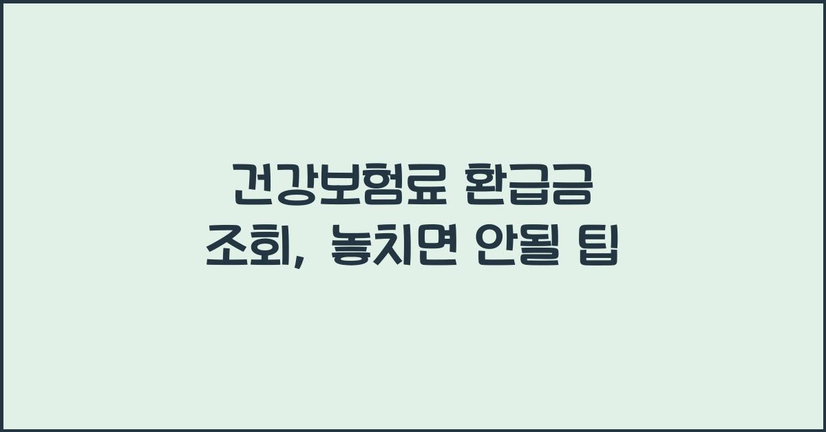 건강보험료 환급금 조회