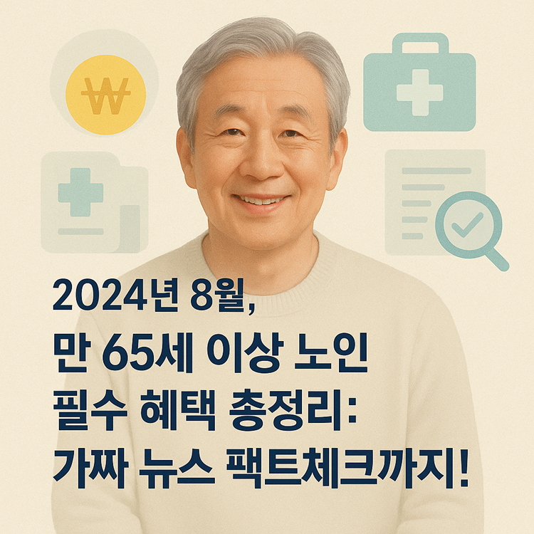 2024년 8월, 만 65세 이상 노인 필수 혜택 총정리: 가짜 뉴스 팩트체크까지! 관련