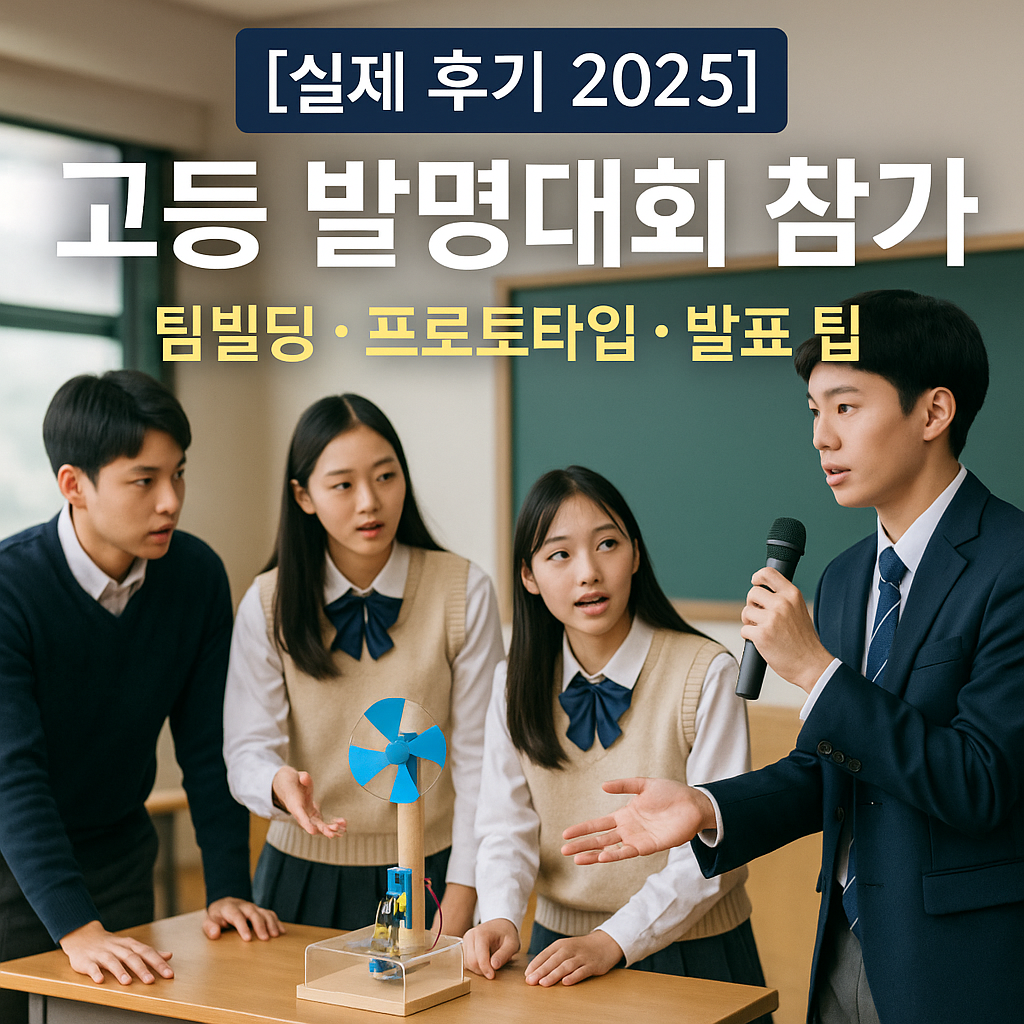 [실제 후기 2025] 고등 발명대회 참가 ｜ 팀빌딩·프로토타입·발표 팁