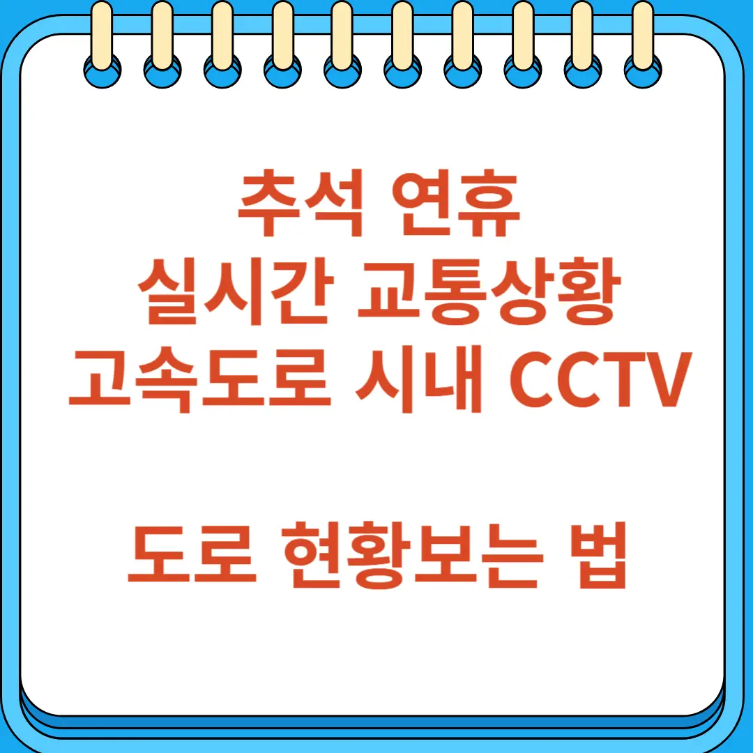 추석연휴 도로현황 CCTV