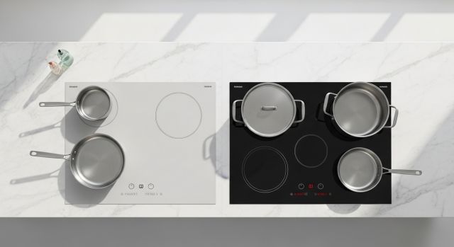 2구와 3구 인덕션 화구 크기 비교 모습
