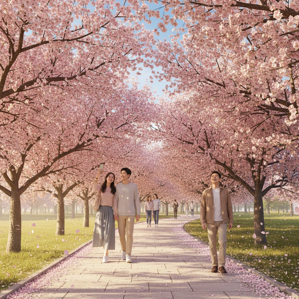 구리시 벚꽃 개화 시기 분석 장자호수..