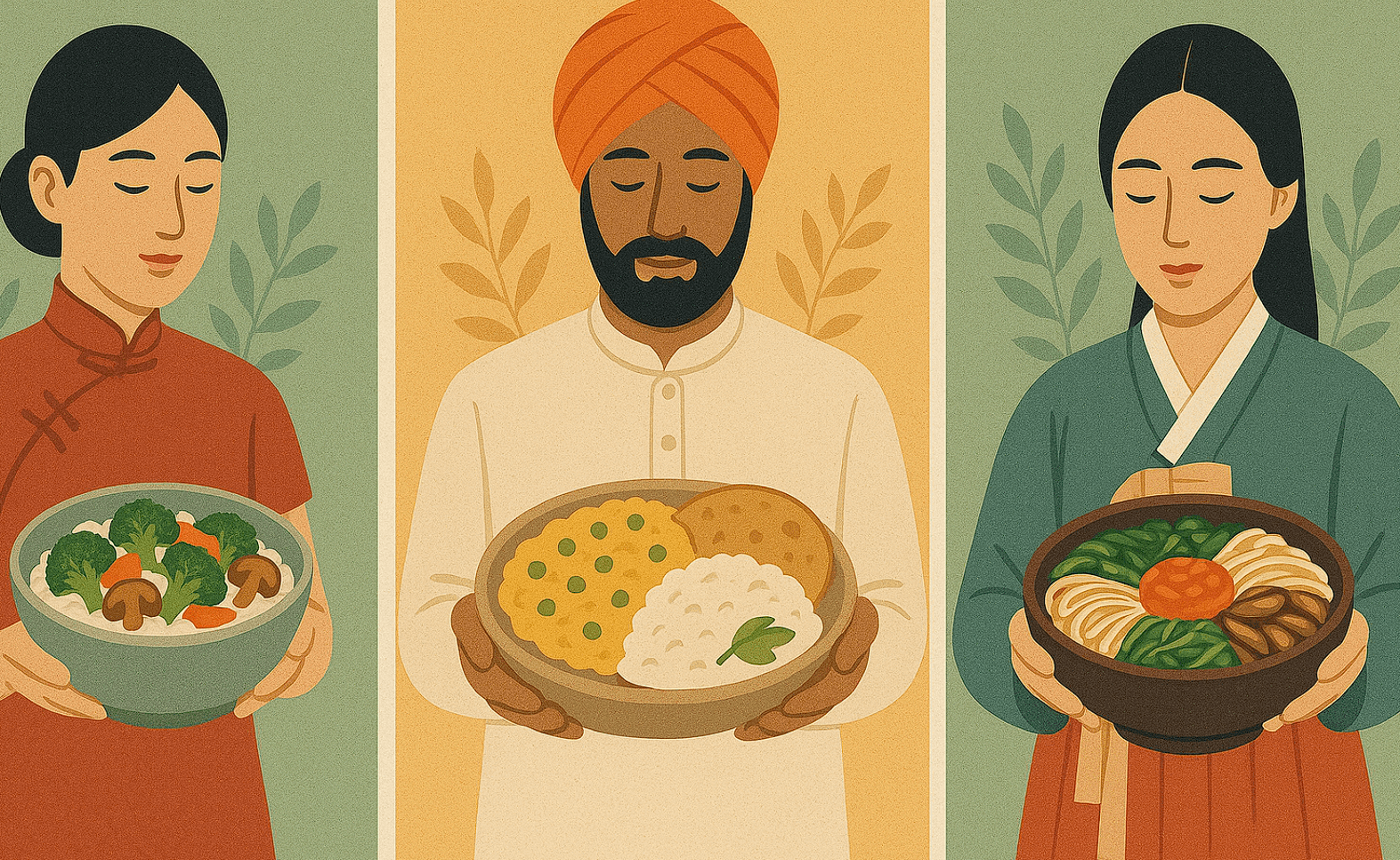 아시아 채식 문화 관련 사진