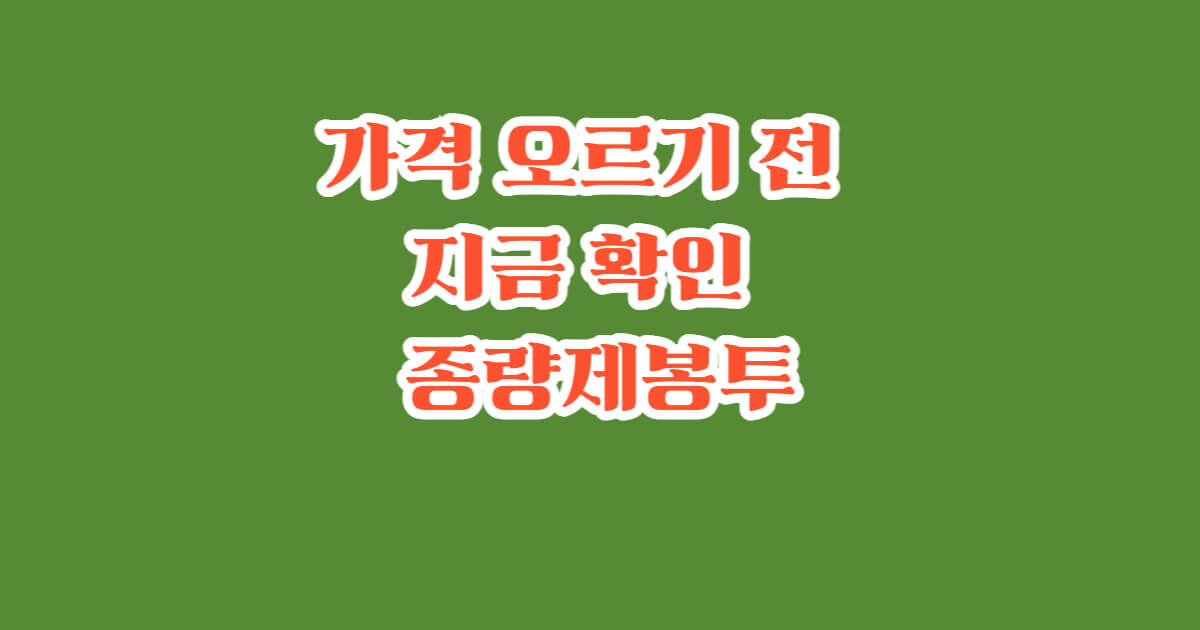 👉 2026 종량제봉투 가격 비교 지금 사야 하는 이유