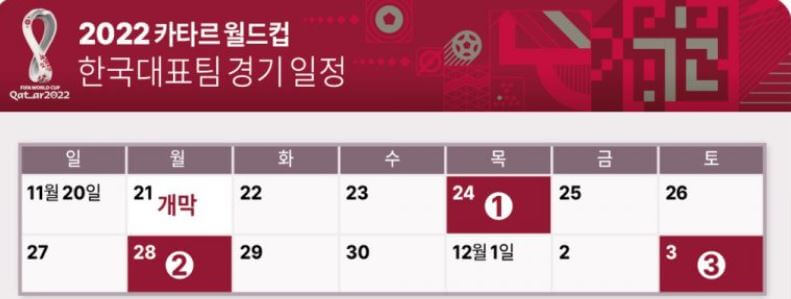 카타르월드컵 경기일정