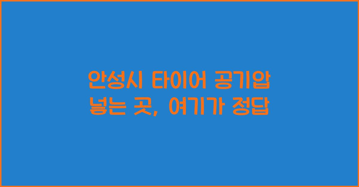 안성시 타이어 공기압 넣는 곳