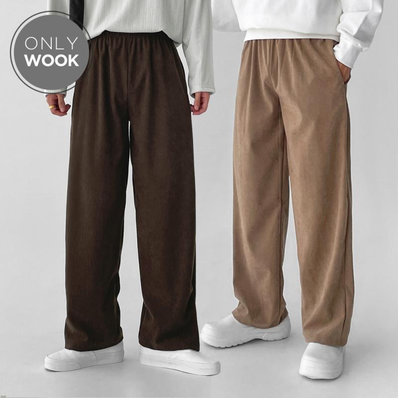 ONLY WOOK 데일리 코듀로이 플리츠 팬츠