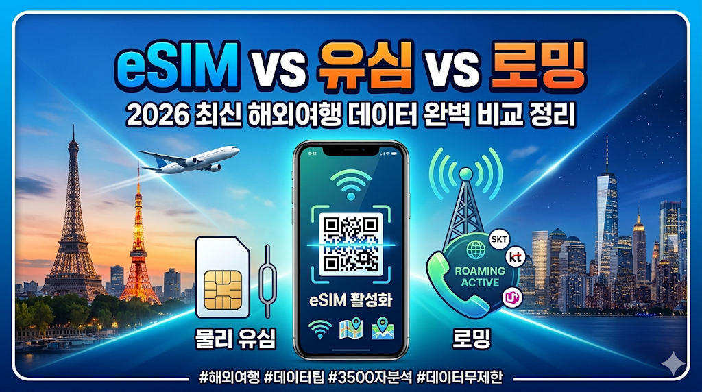 해외여행 eSIM vs 유심 vs 로밍 비교 정리