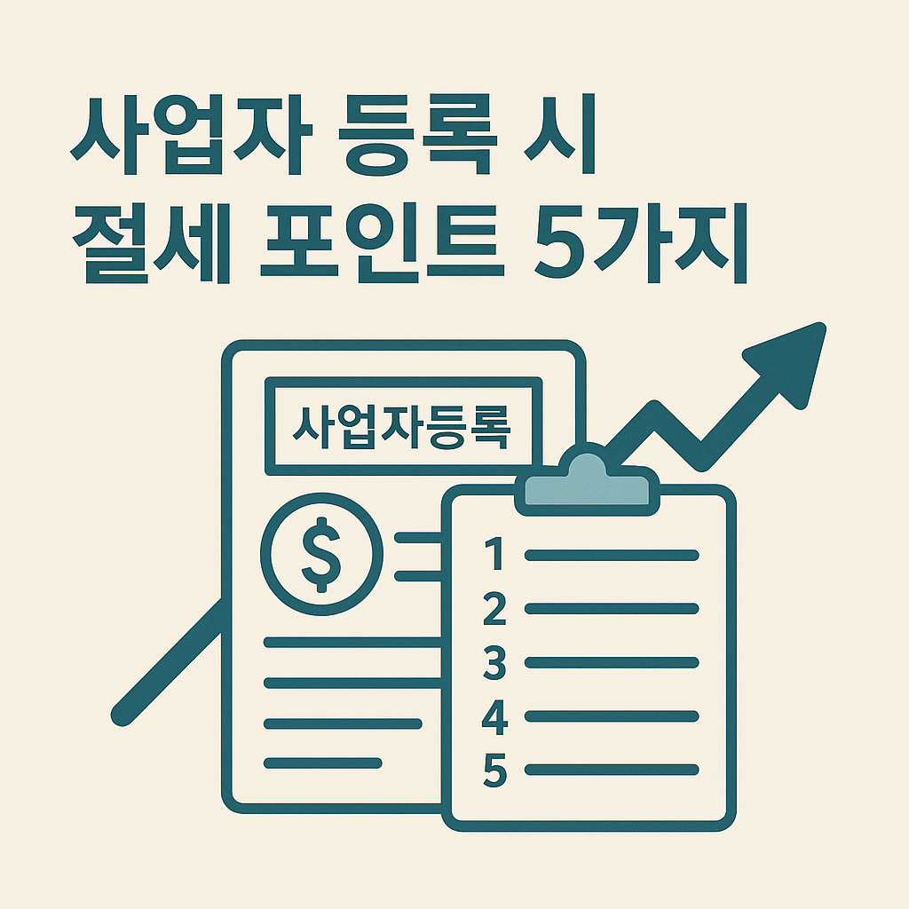 사업자 등록 시 절세 포인트 5가지