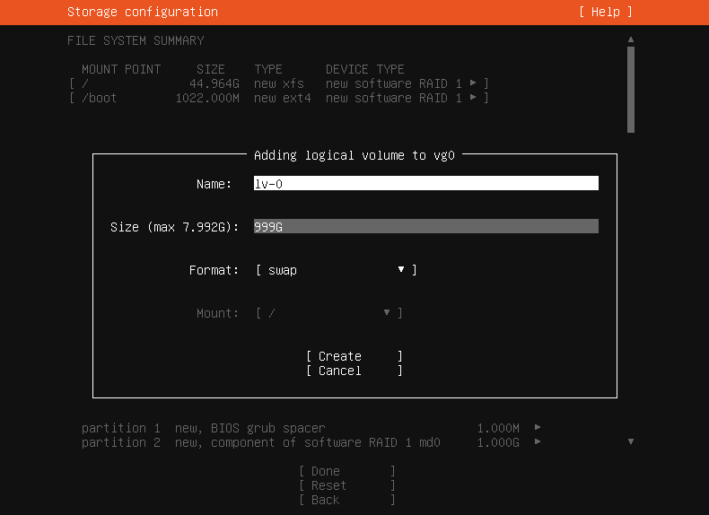swap 파티션 할당