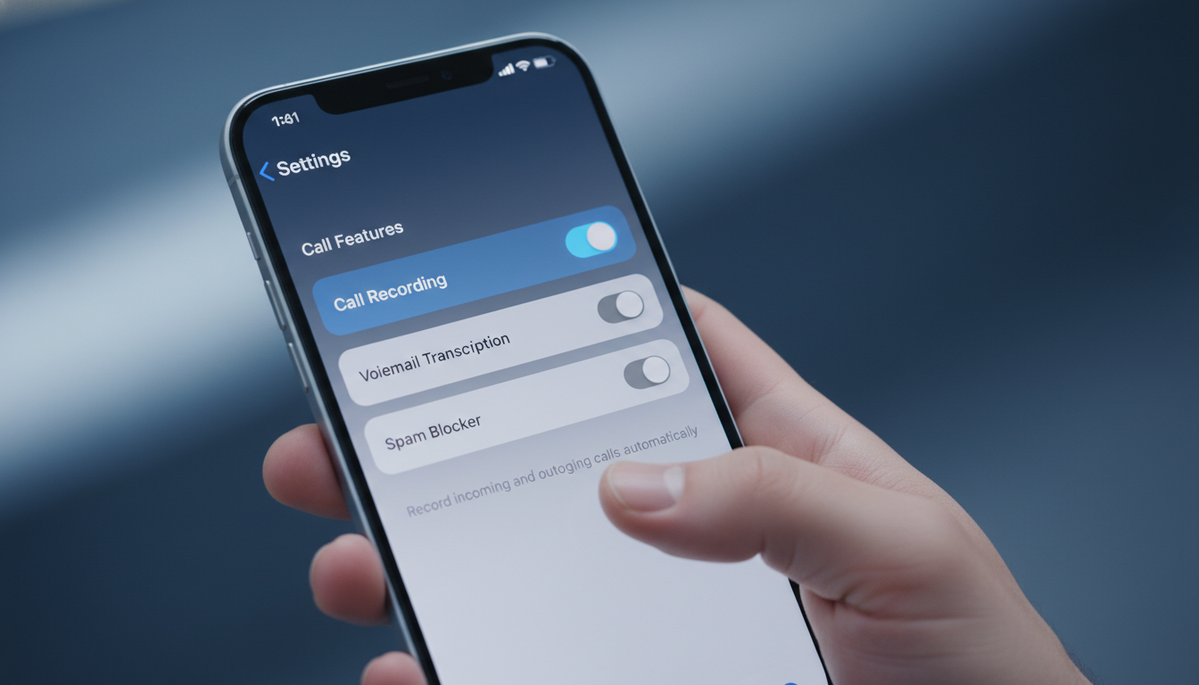 에이닷 앱을 활용하여 아이폰 통화 자동녹음 기능을 설정하는 화면