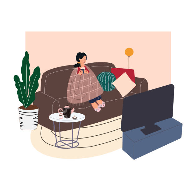 담요를-두르고-티비를-보는-그림