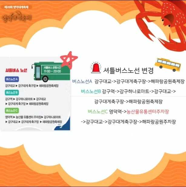 2025 영덕 대게축제 교통, 주차정보