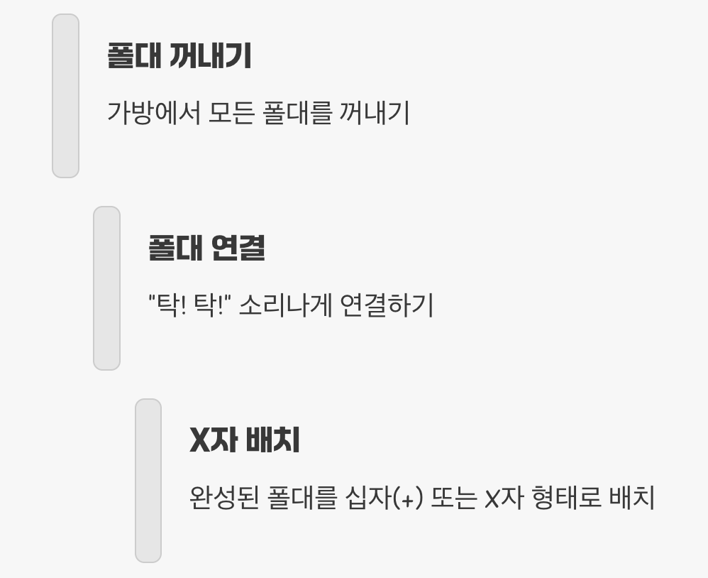 '뼈대'부터 세우는 것이 국룰 (1단계: 폴대 조립)