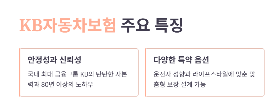 케이비자동차보험 주요 특징