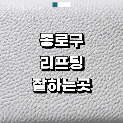 서울 종로구 리프팅 병원