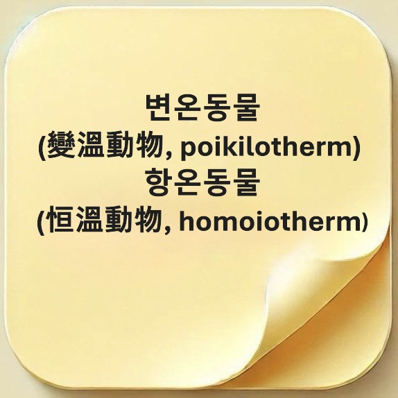 변온동물-變溫動物-poikilotherm-항온동물-恒溫動物- homoiotherm