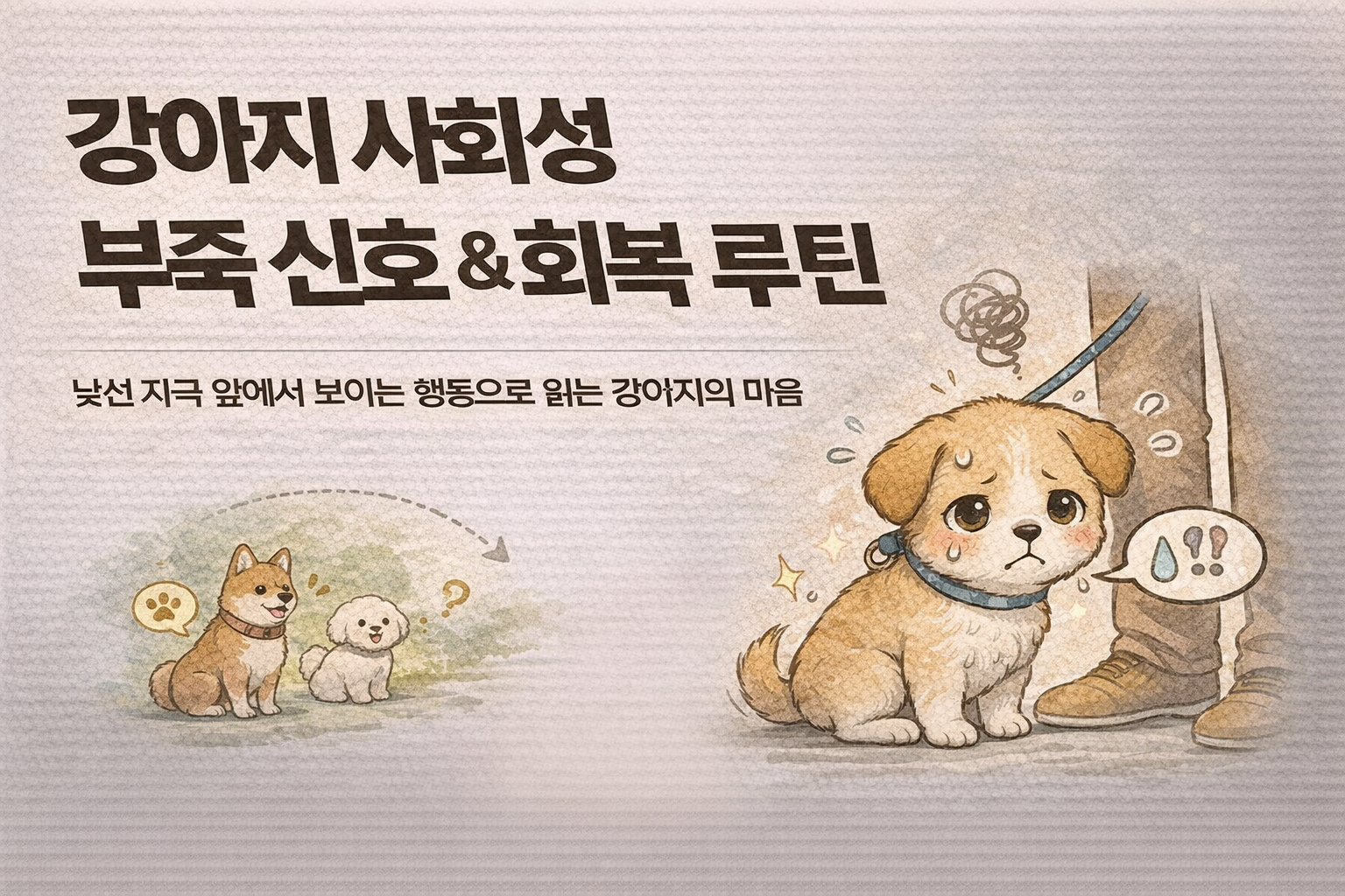 강아지 사회성 부족 신호 & 회복 루틴 / 낯선 자극 앞에서 보이는 행동으로 읽는 강아지의 마음