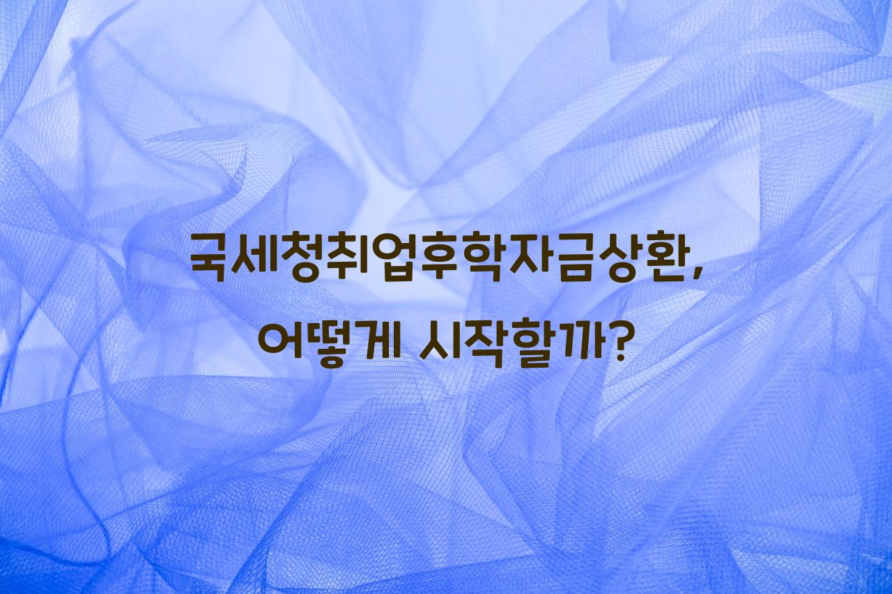 국세청취업후학자금상환