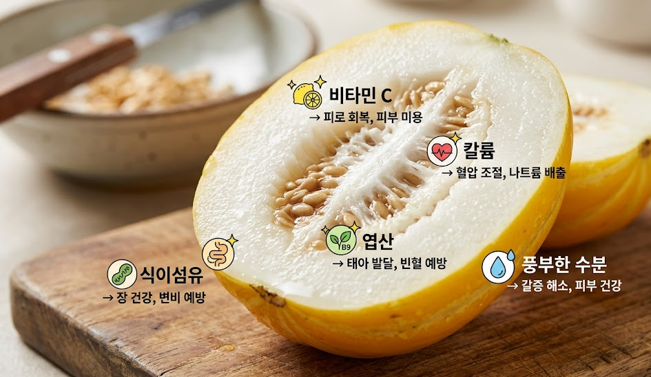 항산화 성분인 쿠쿠르비타신이 풍부한 참외 껍질과 비타민E가 밀집된 씨앗(태좌)
