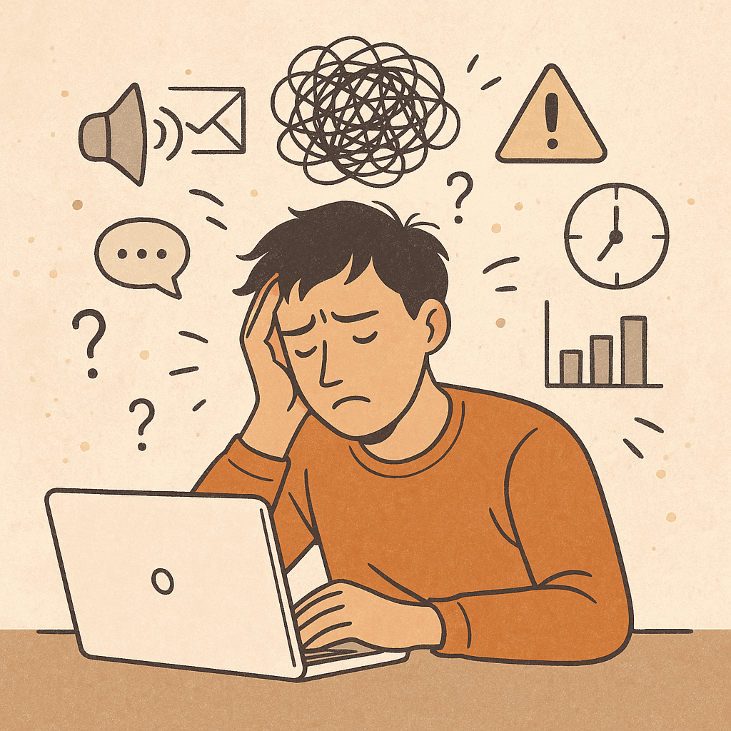 정보의 고부하에 지친 현대인의 뇌