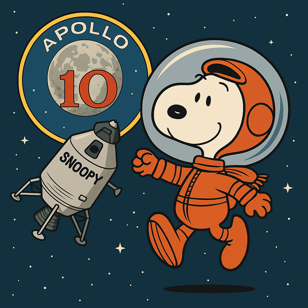 우주 여행사가 된 세상에서 가장 유명한 강아지 스누피 이미지 AI generated illustration