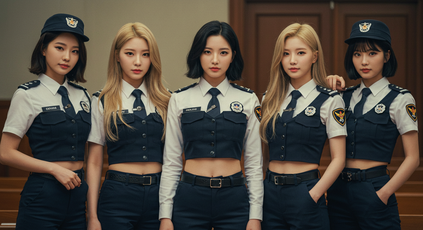 기념사진을 찍는 여경들