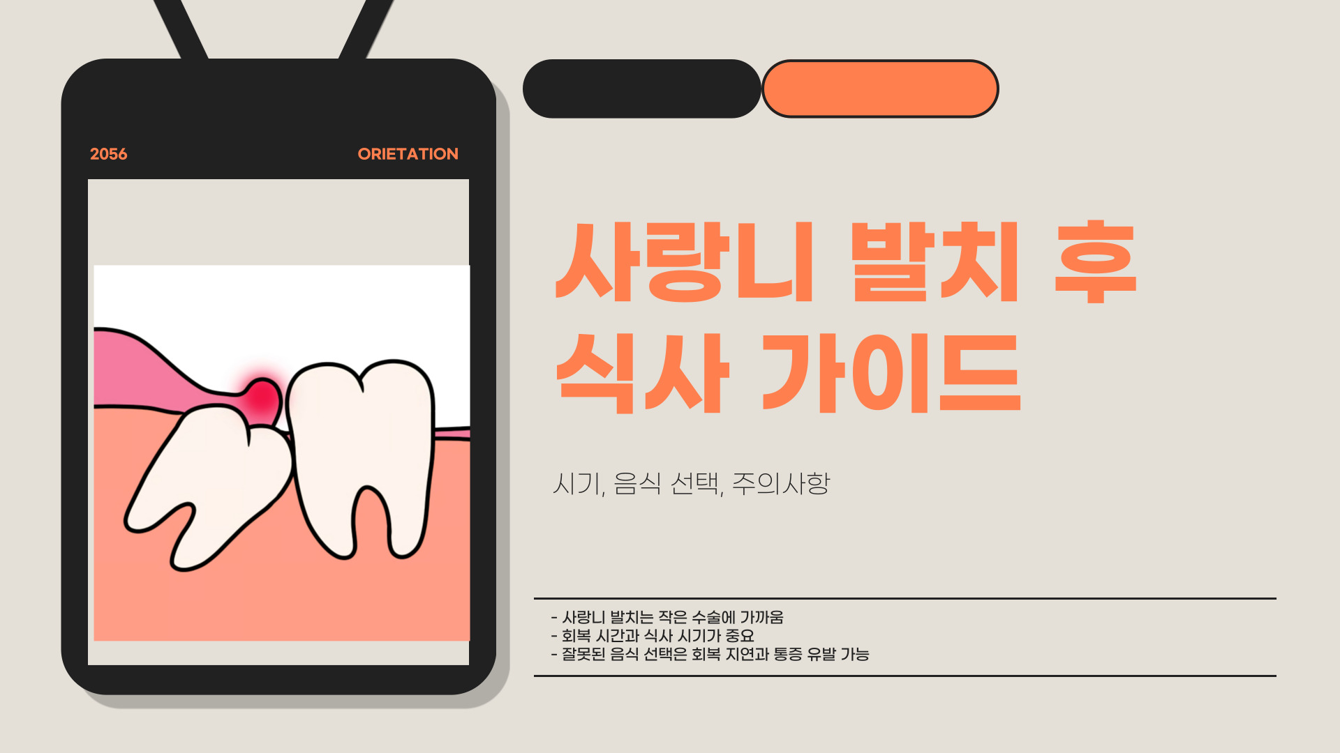 사랑니 발치 후 언제 식사