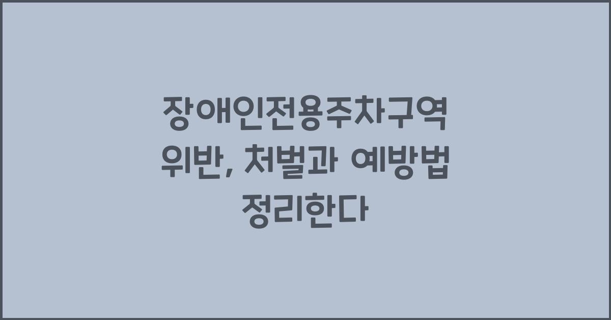 장애인전용주차구역 위반