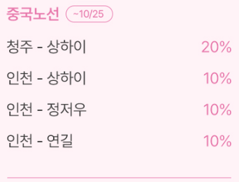 중국노선