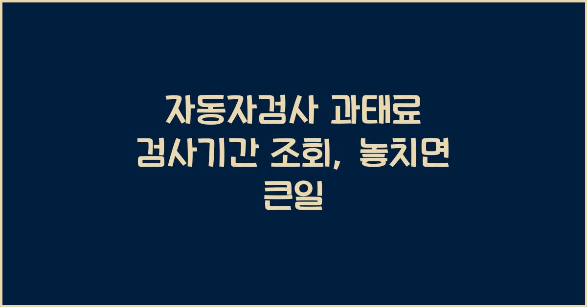 자동자검사 과태료 검사기간 조회