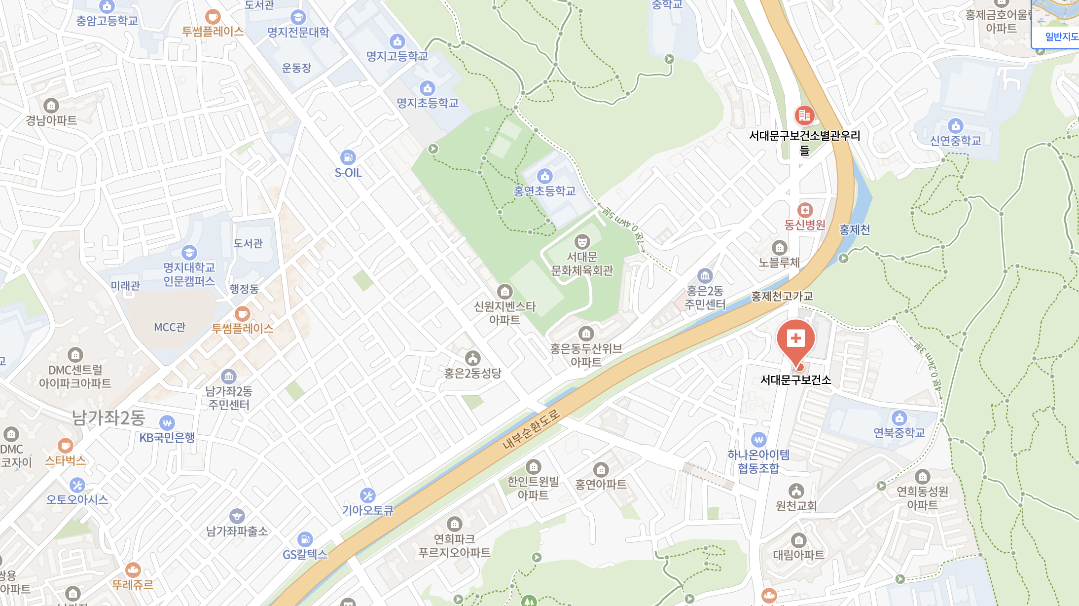 서대문 보건소 지도 위치