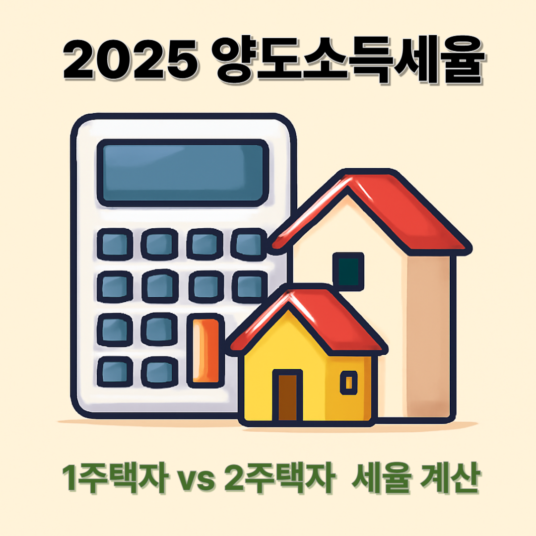2025 양도소득세율 - 1주택자 vs 2주택자 세율 계산