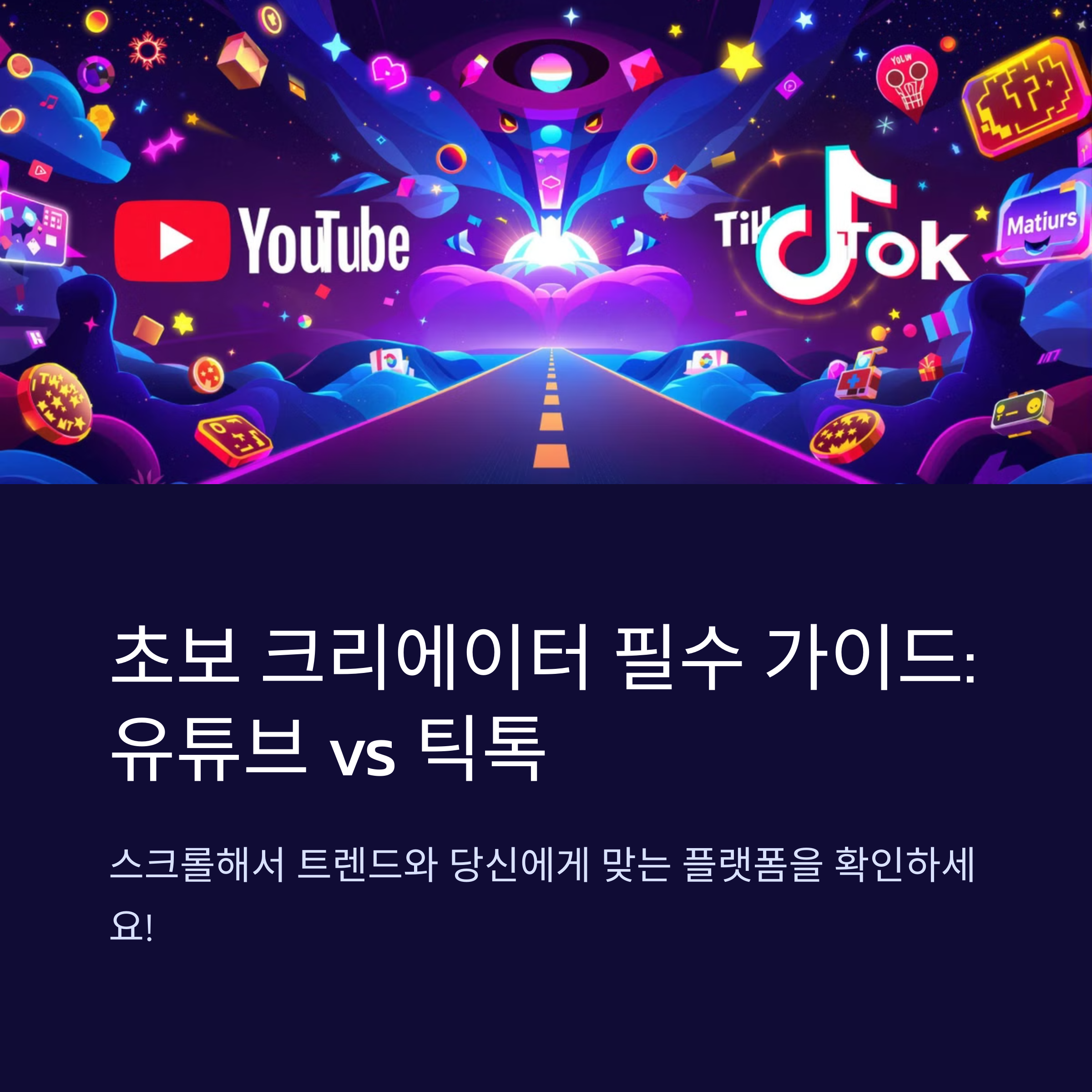 유튜브 vs 틱톡, 초보 크리에이터의 첫 플랫폼 선택 가이드