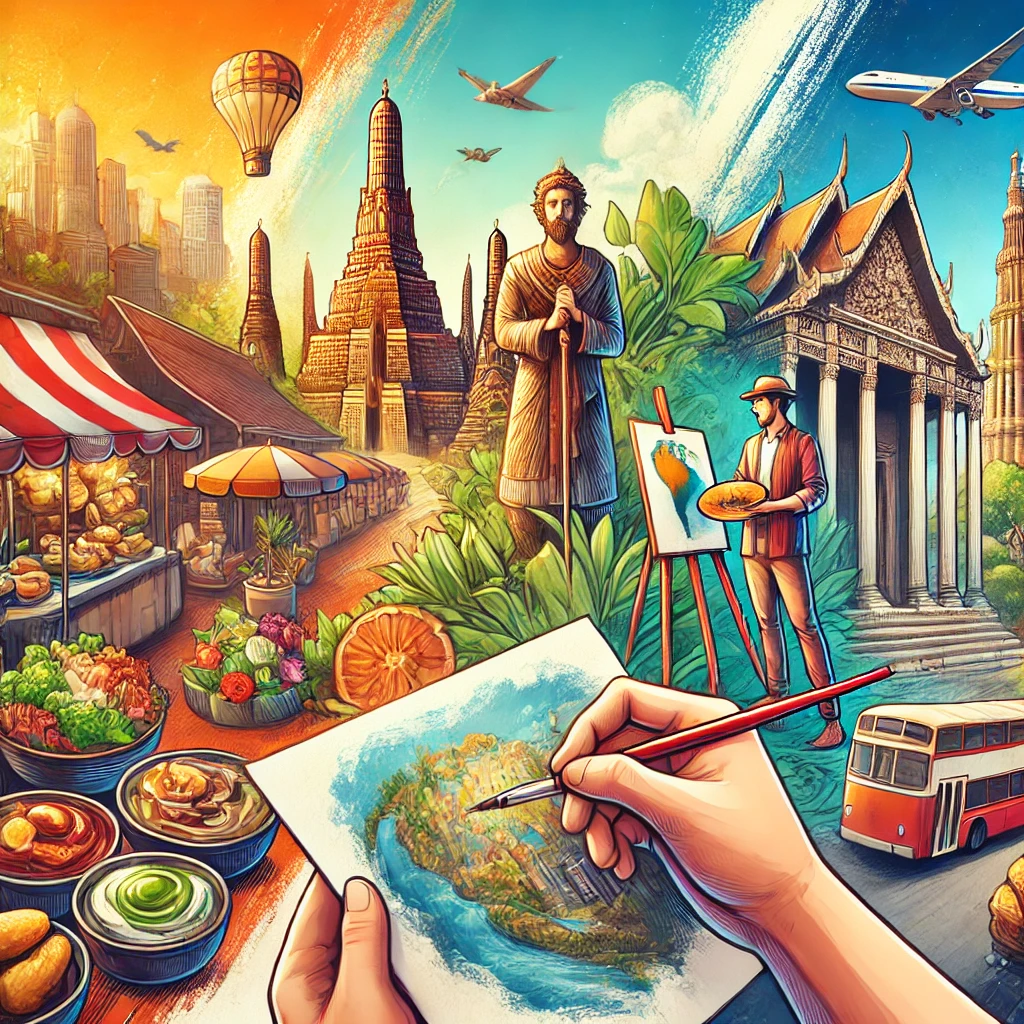 음식, 예술, 역사 테마의 여행 이미지