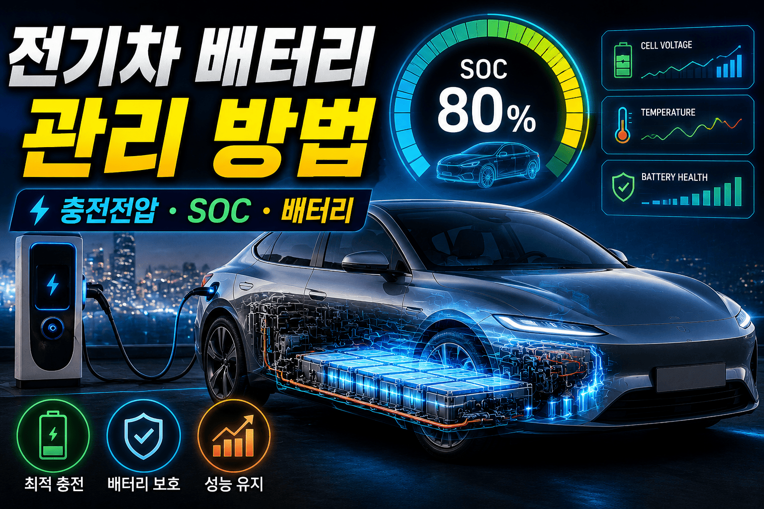 전기차 배터리 관리 방법 (충전전압, SOC, 배터리)