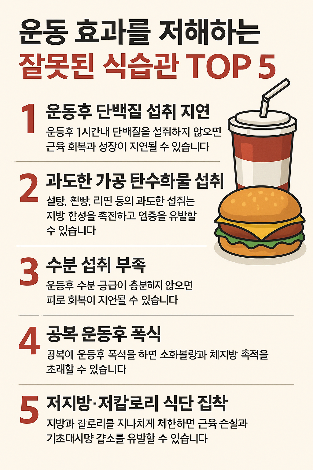 운동 효과를 저해하는 잘못된 식습관 5 이미지