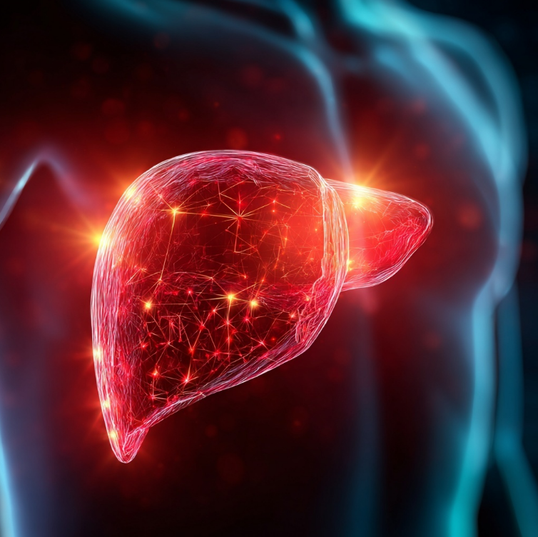 해부학적인 건강한 간의 이미지