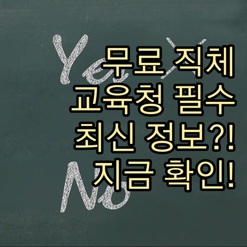 비용 부담 적은 교육청 주관 무료 직..
