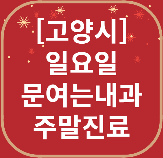 고양 덕양구 일요일 문 여는 내과 리스트 ❘ 토요일 주말 휴일 야간진료 병원 찾기