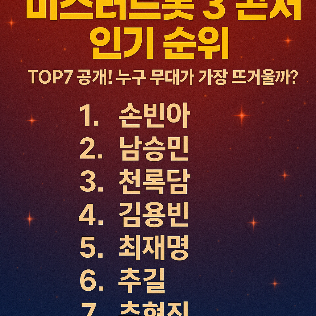 미스터트롯 3 콘서트 인기 순위 TOP7 공개