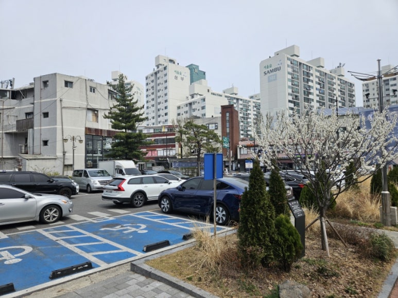 소월아트홀 공연장 외관과 주변 거리 모습